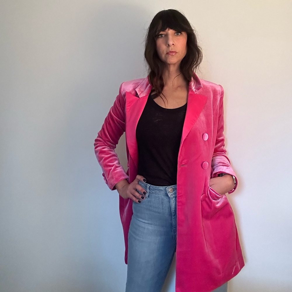 Bright Pink Velour House of London Jacket